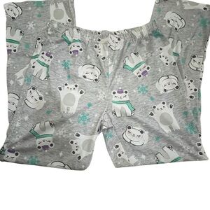 Justice Gray Polar Bear Pajama Set with “A” – Size 18/20